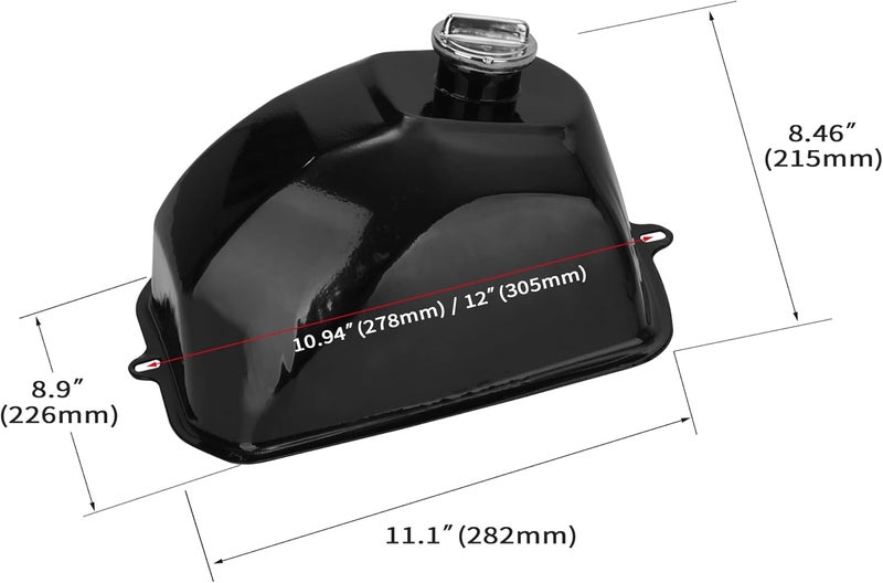 RUTU Metal Gas Tank ATV Fuel Tank Petrol Tank with Cap for 110cc 125cc 150cc 200cc 250cc ATV Quad 4 Wheeler Taotao ATA Bull Rhino - Image 2